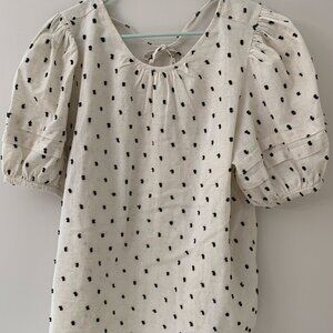 NWT Madewell Sz XL Black and Cream Blouse